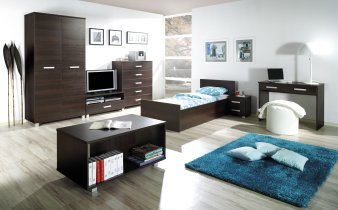 Maridex - Postelja Maximus M28 - 90x200 cm - kostanj wenge