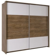 Garderobna omara Latika - burgundi hrast/bela