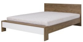 Postelja Latika Soft - 160x200 cm - burgundi hrast/bela