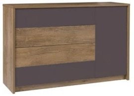 Komoda Latika - burgundi hrast/siva