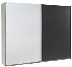 Garderobna omara z drsnimi vrati Lux 20 - bela/grafit 