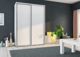 Garderobna omara z drsnimi vrati Penelopa 155 cm - bela