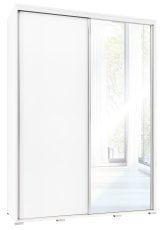Garderobna omara z drsnimi vrati z ogledalom Penelopa 155 cm - bela