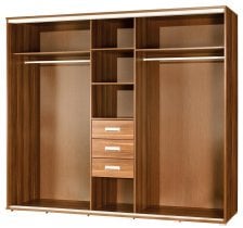 Maridex - Garderobna omara z drsnimi vrati z ogledalom Penelopa 255 cm - hrast riviera