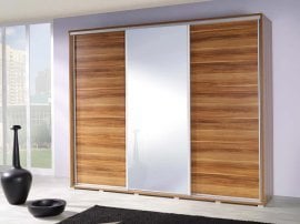 Garderobna omara z drsnimi vrati z ogledalom Penelopa 255 cm - hrast riviera