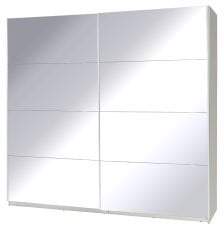 Garderobna omara z drsnimi vrati z ogledalom Twister 1 - bela
