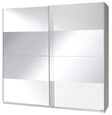 Garderobna omara z drsnimi vrati z ogledalom Twister 2 - bela