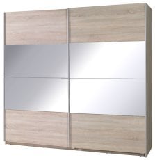Garderobna omara z drsnimi vrati z ogledalom Twister 2 - hrast sonoma