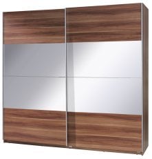 Garderobna omara z drsnimi vrati z ogledalom Twister 2 - kostanj wenge