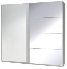 Garderobna omara z drsnimi vrati z ogledalom Twister 3 - bela