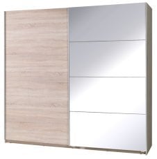 Garderobna omara z drsnimi vrati z ogledalom Twister 3 - hrast sonoma