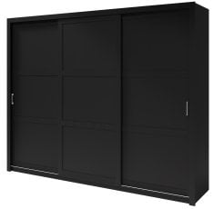 Garderobna omara z drsnimi vrati Frama 255 cm - črna