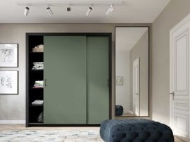 Garderobna omara z drsnimi vrati Frama 185 cm - zelena