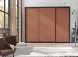 Garderobna omara z drsnimi vrati Frama 255 cm - toffee