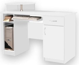 Pisalna miza Max z okroglim nadstavkom - bela