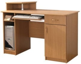 Pisalna miza Max z okroglim nadstavkom - hrast riviera