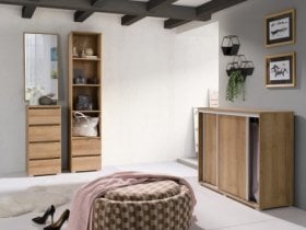 Maridex - Komoda z drsnimi vrati - 119 cm - hrast riviera