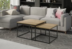 Maridex - Komplet dveh klubskih miz Loft - hrast riviera