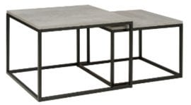 Komplet dveh klubskih miz Loft - hrast denver grafit
