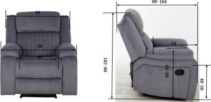 Soffina - Usnjen počivalnik z relaks mehanizmom Fosso Comfort - dimno rjava