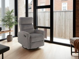 Počivalnik z relaks mehanizmom Noto Velvet - siv