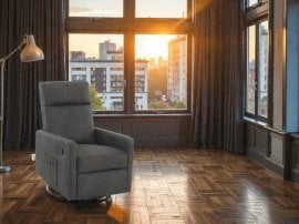 Masažni počivalnik z relaks mehanizmom Sovana Deluxe - siv