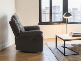 Soffina - Usnjen počivalnik z relaks mehanizmom Trevi Lounge espresso rjava
