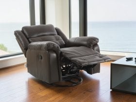 Soffina - Usnjen počivalnik z relaks mehanizmom Trevi Lounge espresso rjava