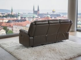 Soffina - Usnjen trosed z relax mehanizmom Trevi lounge - espresso rjava