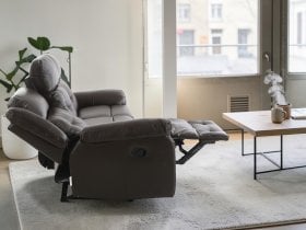 Soffina - Usnjen trosed z relax mehanizmom Trevi lounge - espresso rjava