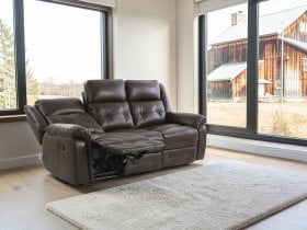 Soffina - Usnjen trosed z relax mehanizmom Trevi lounge - espresso rjava