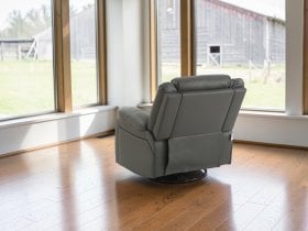 Soffina - Usnjen počivalnik z relaks mehanizmom Fosso Comfort - dimno rjava