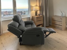 Soffina - Usnjen trosed z relax mehanizmom Fosso comfort - dimno rjava