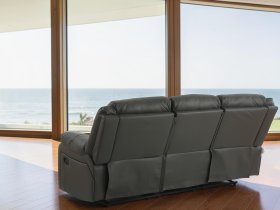 Soffina - Usnjen trosed z relax mehanizmom Fosso comfort - dimno rjava