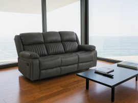 Usnjen trosed z relax mehanizmom Fosso comfort - rjav