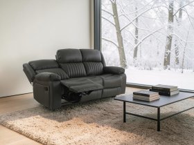 Soffina - Usnjen trosed z relax mehanizmom Fosso comfort - dimno rjava