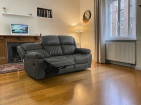 Soffina - Usnjen trosed z relax mehanizmom Fosso comfort - dimno rjava