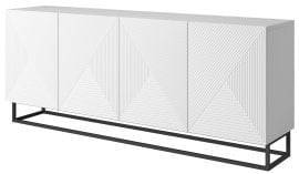 Komoda s kovinskim okvirjem Asha 200 4D - bela 