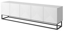 TV komoda s kovinskim okvirjem Asha 200 5D - bela 