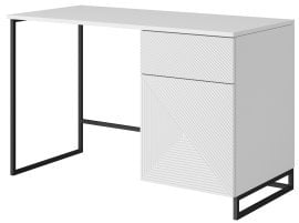 Pisalna miza s kovinskim okvirjem Asha 120 1D1SZ - bela 