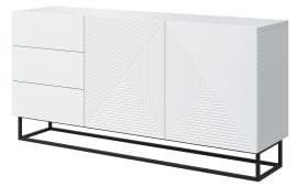 Komoda s kovinskim okvirjem Asha 167 2D3SZ - bela sijaj