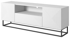 TV komoda s kovinskim okvirjem Asha 167 2D1SZ - bela sijaj