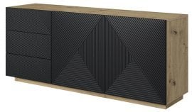 Komoda na čoklu Asha 167 2D3SZ - črna/hrast artisan 