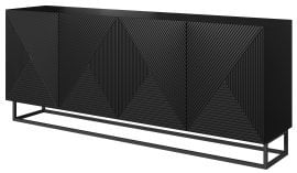 Komoda s kovinskim okvirjem Asha 200 4D - črna