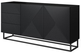 Komoda s kovinskim okvirjem Asha 167 2D3SZ - črna