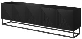 TV komoda s kovinskim okvirjem Asha 200 5D - črna