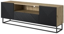 TV komoda s kovinskim okvirjem Asha 167 2D1SZ - river stone/hrast artisan