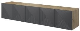 Stenska TV komoda Asha 200 5D - river stone/hrast artisan