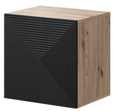 Stenska nočna omarica Asha 40 1D - river stone/hrast artisan