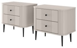 Komplet dveh nočnih omaric Vesper 56 2SZ - kašmir, na črnih nogah